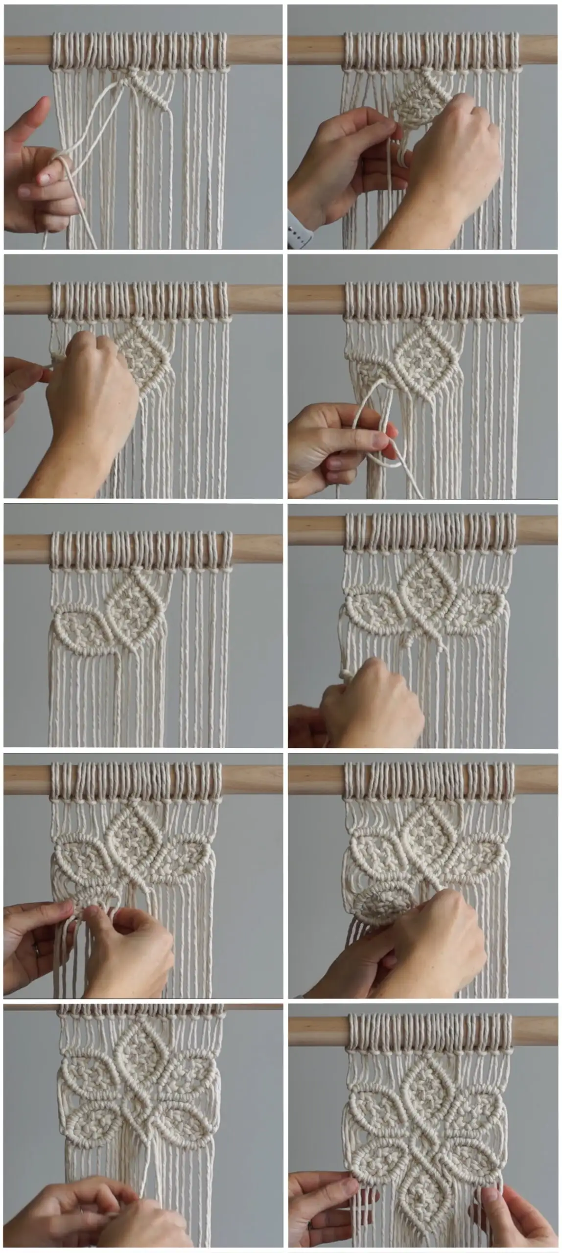 DIY Macrame Tutorial: Large 6 Petal Flower Using Double Half Hitch and Square Knots!
